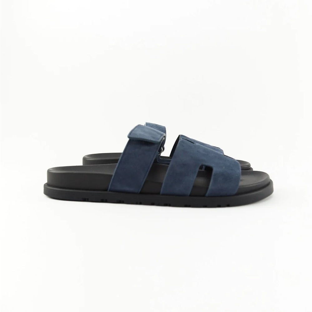 Hermès Chypre Sandal Suede Goatskin Blue Celeste Size 39.5 Excellent condition - Picture 10 of 12